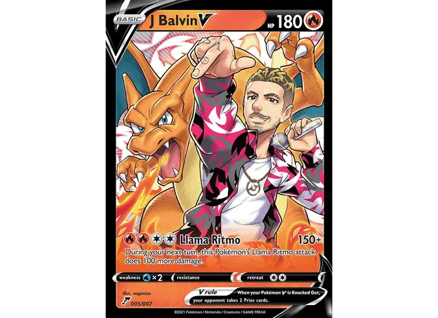 La tarjeta de J Balvin. Foto: Pokémon