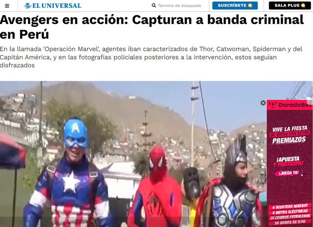 Así informó la prensa internacional sobre la operación "Marvel" realizada en Perú por Halloween