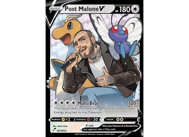 La tarjeta de Post Malone. Foto: Pokémon