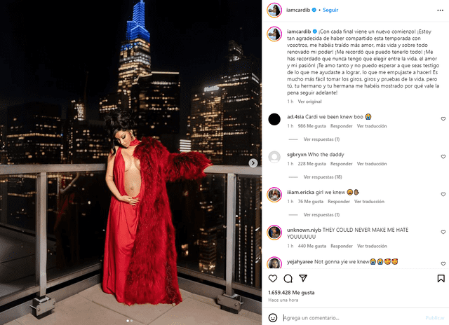  Cardi B comparte fotografías de su embarazo. Foto: captura de pantalla/instagram/Cardi B   