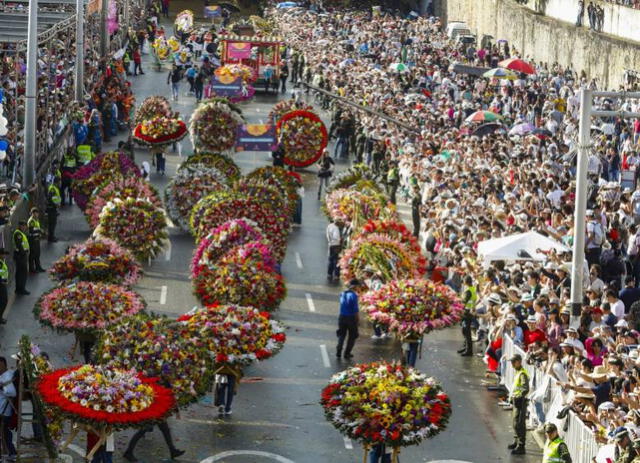 El desfile de silleteros es una de las actividades más esperadas de la Feria de las flores. Foto: El Colombiano   