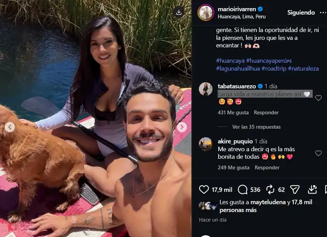 Mario publicó un collage de su viaje a Huancaya, donde destacó que valió la pena manejar largas horas por los impresionantes paisajes y la compañía de Suárez y su mascota. Mario publicó un collage de su viaje a Huancaya, donde destacó que valió la pena manejar largas horas por los impresionantes paisajes y la compañía de Suárez y su mascota.