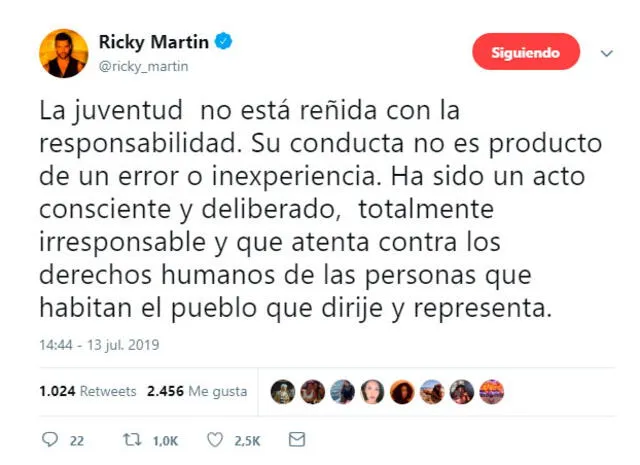 Ricky Martin exige la renuncia del gobernador de Puerto Rico por insultarlo [FOTOS]