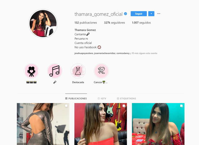 Thamara Gómez en Instagram