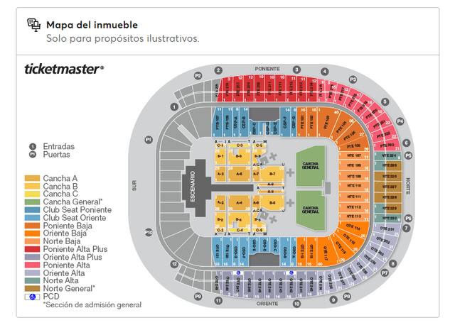 El concierto de Shakira se dará en el Estadio BBVA, Guadalupe. Foto: Ticketmaster