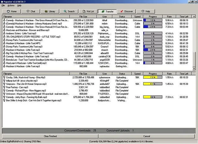 Así lucía Napster en sus inicios. Foto: internet Así lucía Napster en sus inicios. Foto: internet