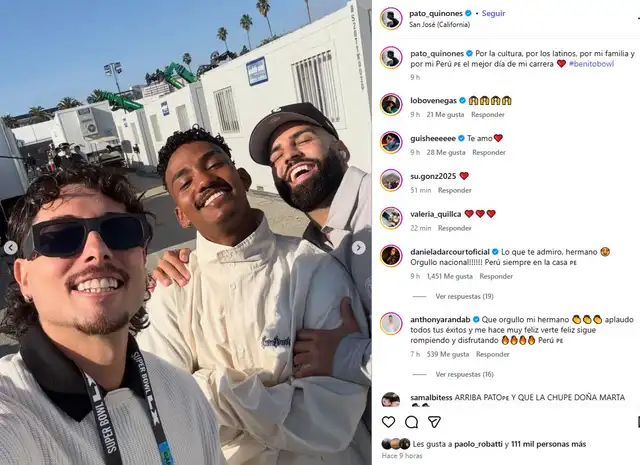 Patricio Quiñones se mostró emocionado tras participar en el Super Bowl 2026.