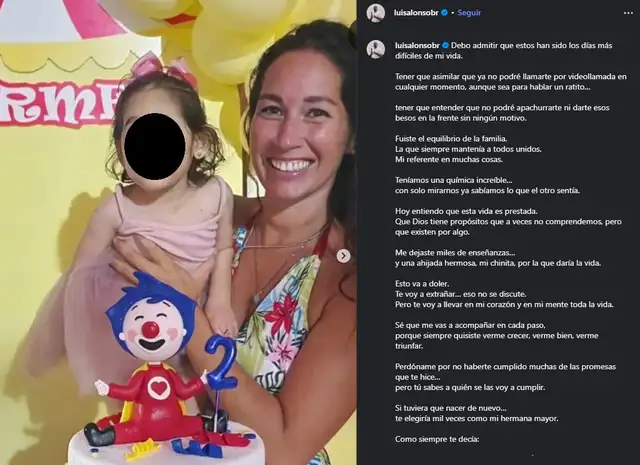 Publicación de Luis Bustíos anunciando la muerte de su hermana. Foto: Instagram. Publicación de Luis Bustíos anunciando la muerte de su hermana. Foto: Instagram.
