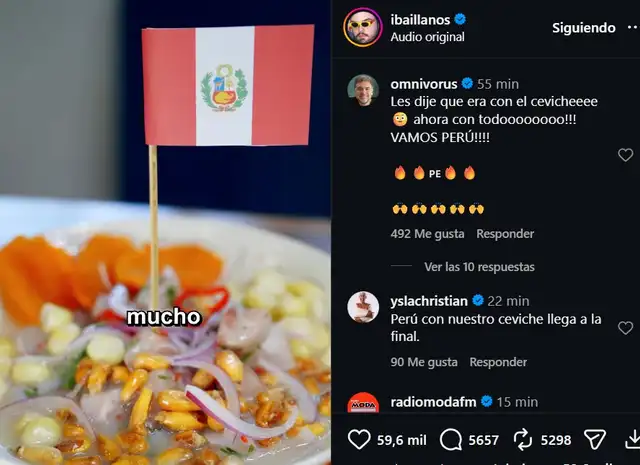 Ibai anuncia que el ceviche representará al Perú.