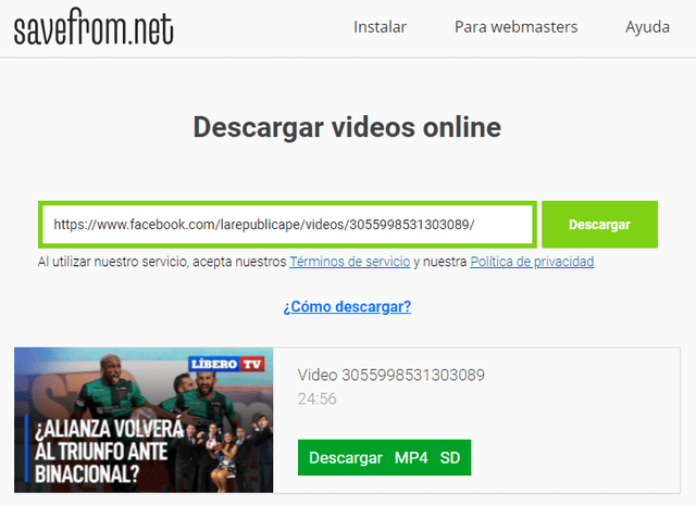 Cómo descargar un video de Facebook desde PC. Foto: captura