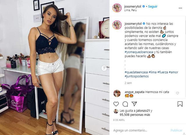 Jossmery Toledo publicó una foto en Instagram. Foto: Captura.