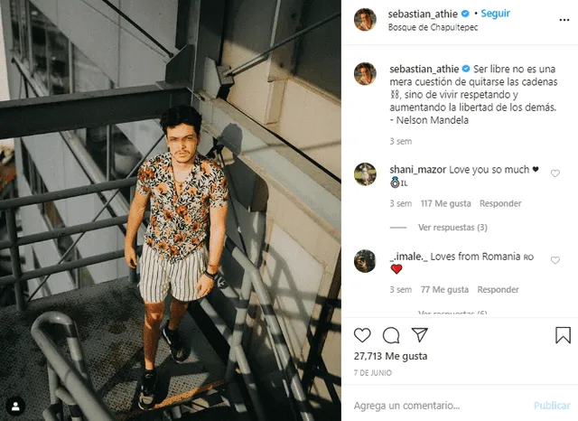 La última publicación de Sebastián Athié en Instagram.