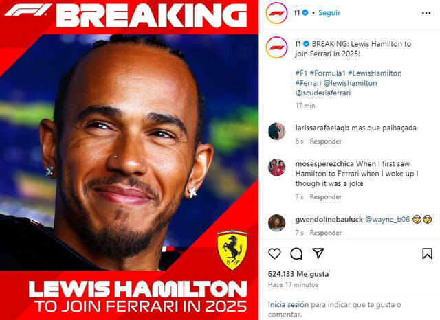 Información sobre Lewis Hamilton. Foto: Fórmula 1   
