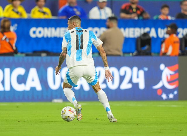  Ángel Di María usó el número 11 en la camiseta albiceleste durante la Copa América 2024. Foto: Selección Argentina/X    