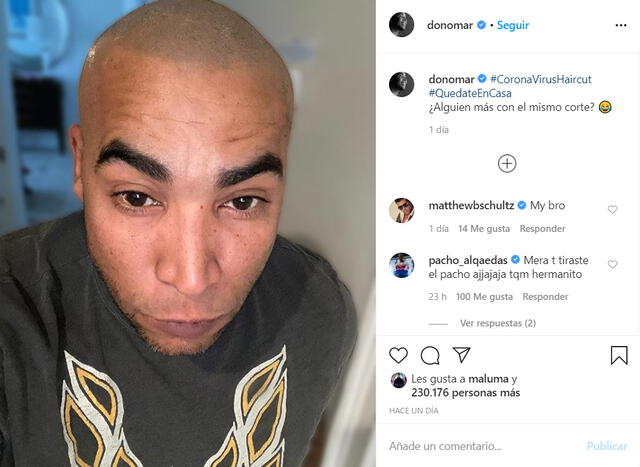 La publicación en Instagram de Don Omar mostrando su nuevo look.