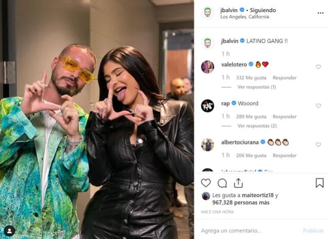 Publicación de J Balvin en Instagram