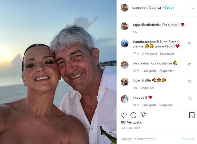 Federica Cappelletti, pareja de Paolo Rossi, confirmó en Instagram la muerte del retirado jugador.