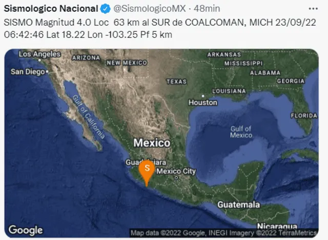 Temblor en México hoy, viernes 23 de septiembre.