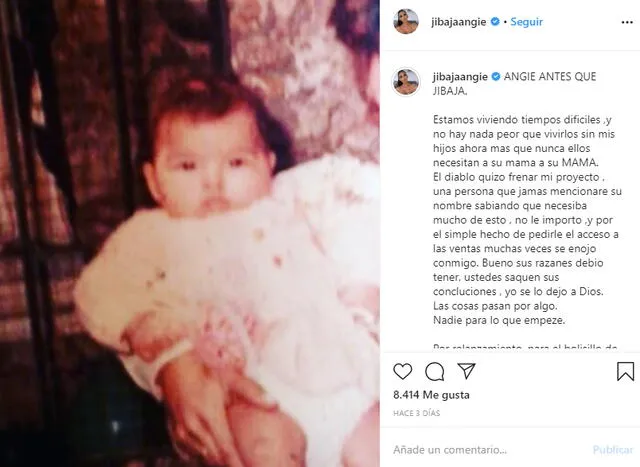 Angie Jibaja. Fuente: Instagram