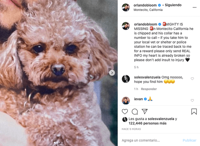 Orlando Bloom en Instagram