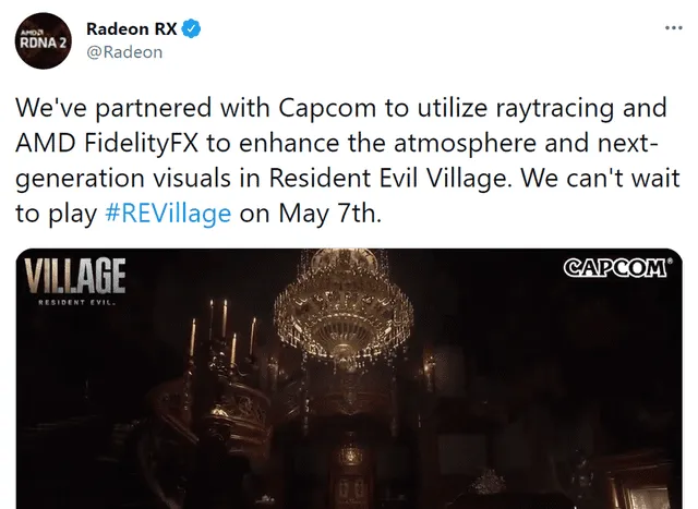 Anuncio de la colaboración entre AMD y Capcom. Foto: Twitter / @Radeon