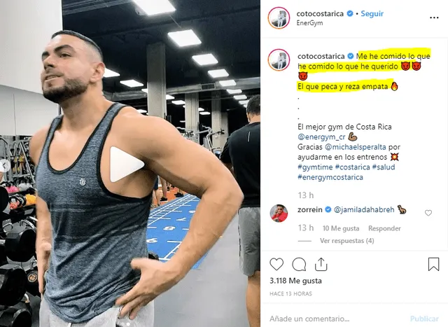 Mensaje de Coto Hernández en redes sociales. (Foto: Instagram)