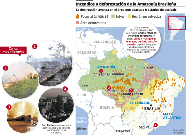 Incendio en la Amazonía es uno de los peores de los últimos tiempos