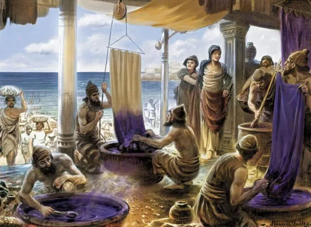  La púrpura fenicia fue el tinte más preciado de la antigüedad. Foto: National Geographic 
