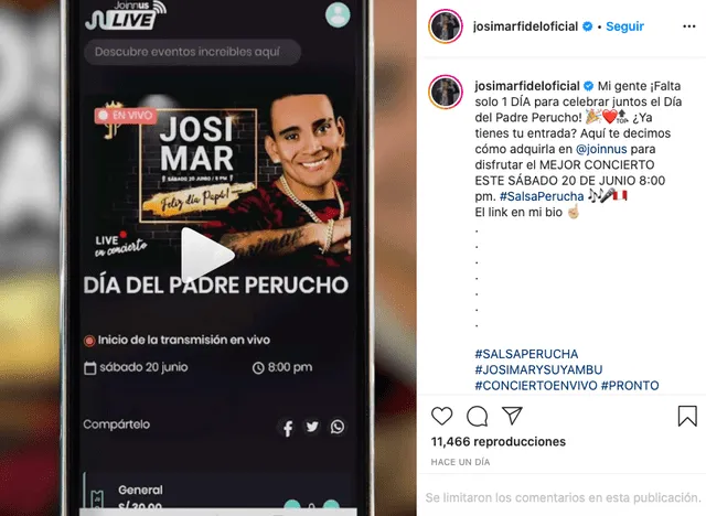 Josimar Fidel en Instagram