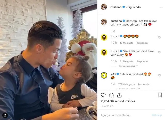 Publicación de Cristiano Ronaldo de Instagram.