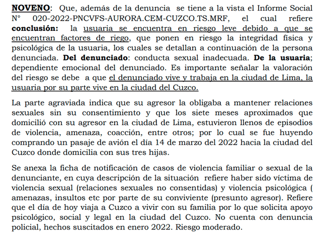 Exasesor de ministro Roberto Sánchez es denunciado por violencia sexual por su pareja. Foto: documento