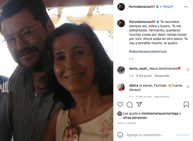 Florinda Meza dedica emotivo mensaje a su fallecido hermano