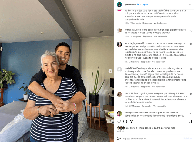  En Instagram, se leen comentarios a favor de Ale Venturo. Foto: Instagram / Rodrigo Cuba.  