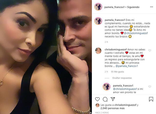 Extraño mensaje de Christian Domínguez a Pamela Franco en Instagram.