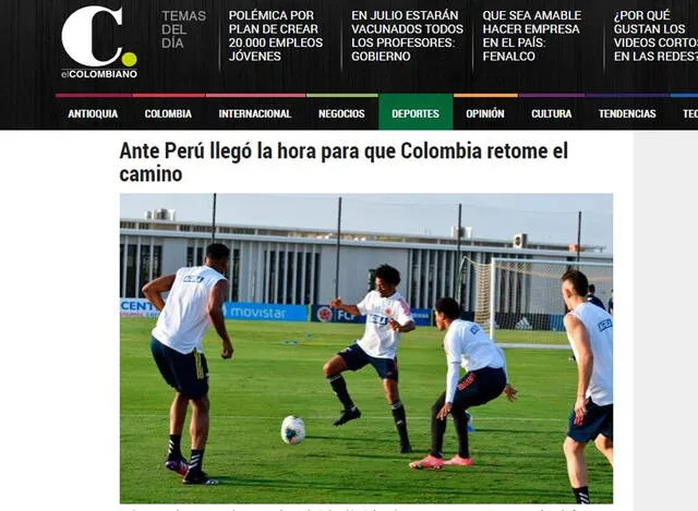Publicación de El Colombiano.