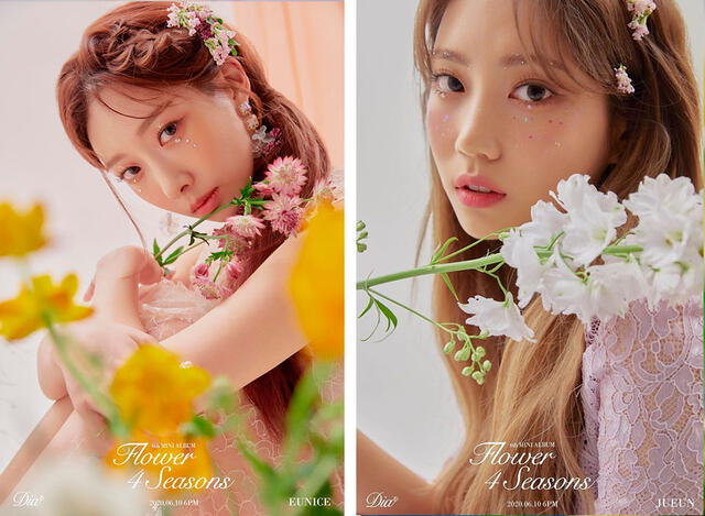 DIA: EUNICE y  JUEUN en el photo concept de su sexto mini-álbum ‘Flower 4 Seasons’.