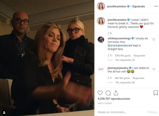 Jennifer Aniston agradece el recibimiento a Instagram