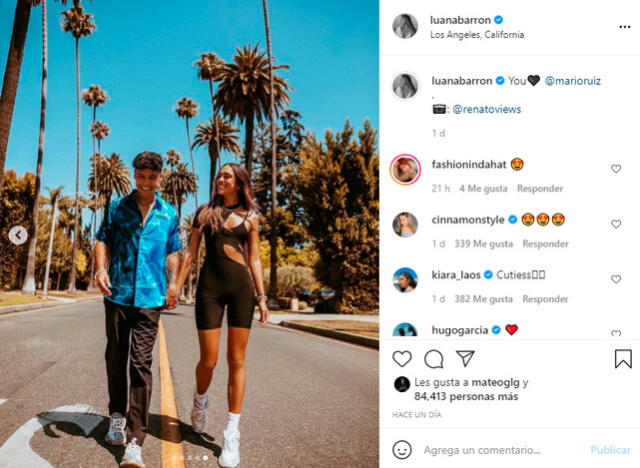 Luana Barrón y Mario Ruiz confirmaron su relación sentimental por medio de las redes sociales. Foto: Luana Barrón / Instagram