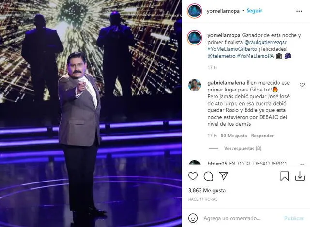 'Gilberto Santa Rosa' se lució en la Semifinal de Yo Me Llamo 2021. Foto: captura/Instagram