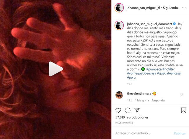 Johanna San Miguel en Instagram