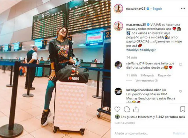 Macarena Vélez se fue de viaje tras denuncia a Adolfo Bazán. (Foto: Instagram)