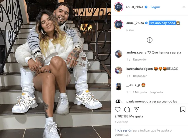 Anuel AA asegura que se casa este año con Karol G.