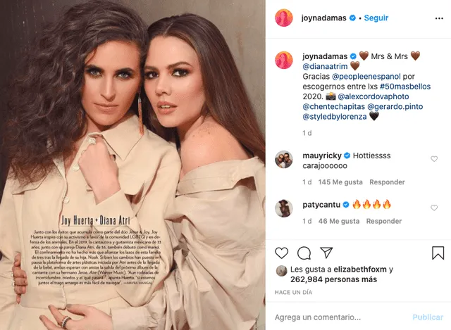 Joy Huerta y Diana Atri en Instagram