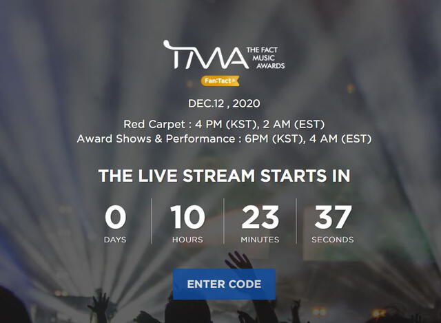 LIVE Stream 2020 TMA The Fact Music Awards. Foto: captura web