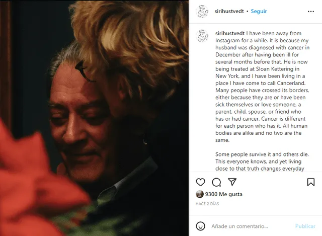  Siri Hustvedt hizo el anuncio a través de Instagram. Foto: sirihustvedt/ig    