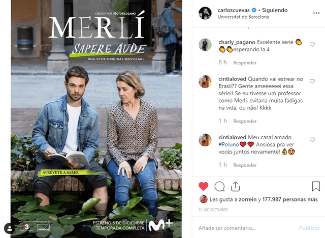 Instagram oficial de Carlos Cuevas