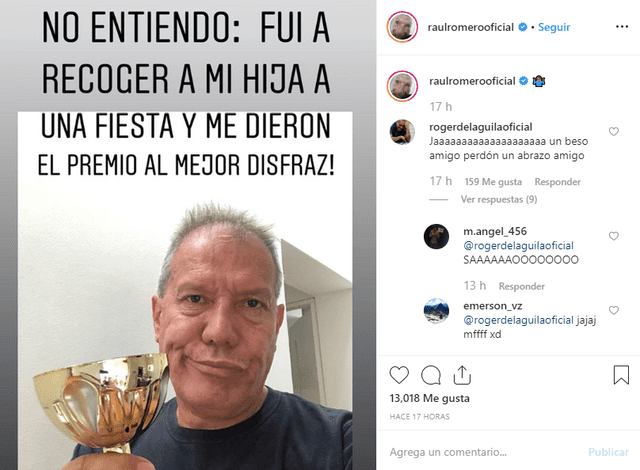 La divertida publicación de Raúl Romero en Instagram