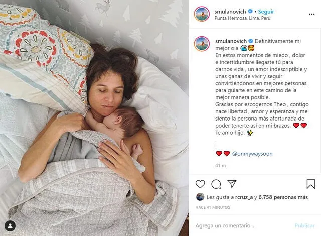 Sofía Mulanovich se convierte en madre. Foto: Captura.