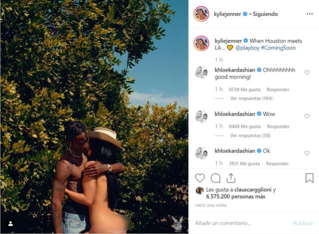 Kylie Jenner y Travis Scott son viral al posar desnudos para Playboy