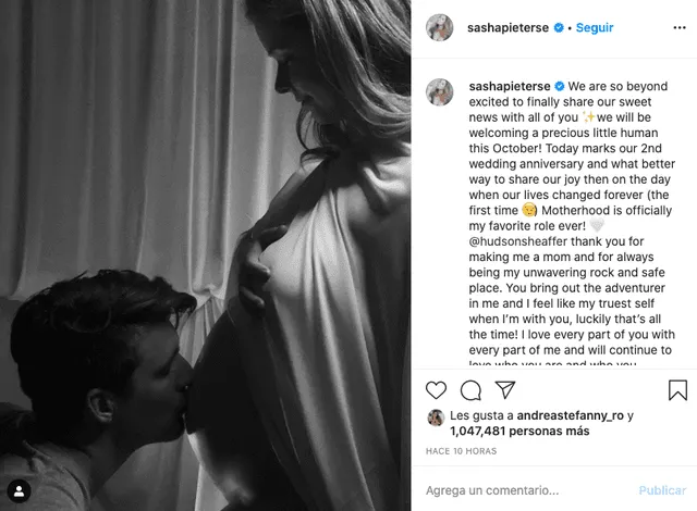 Sasha Pieterse en Instagram